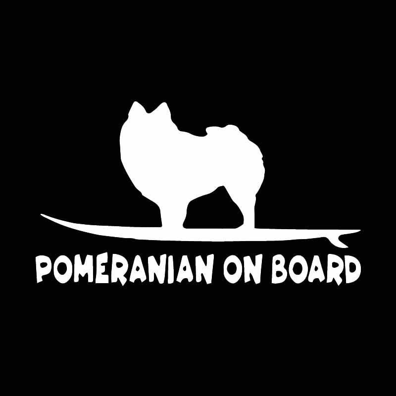 New Hot 15.8X9CM Pomeranian On Board Funny Dog Decal Vinyl Car Sticker Window Decoration Black/Silver C24-1629