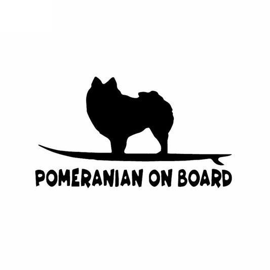 New Hot 15.8X9CM Pomeranian On Board Funny Dog Decal Vinyl Car Sticker Window Decoration Black/Silver C24-1629
