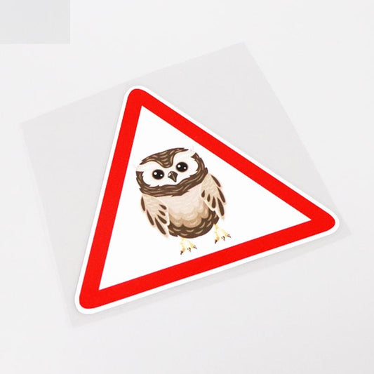 13.2CM*11.3CM Fun Animal Owl Car Sticker Warning Mark Decal PVC Waterproof 13-0900
