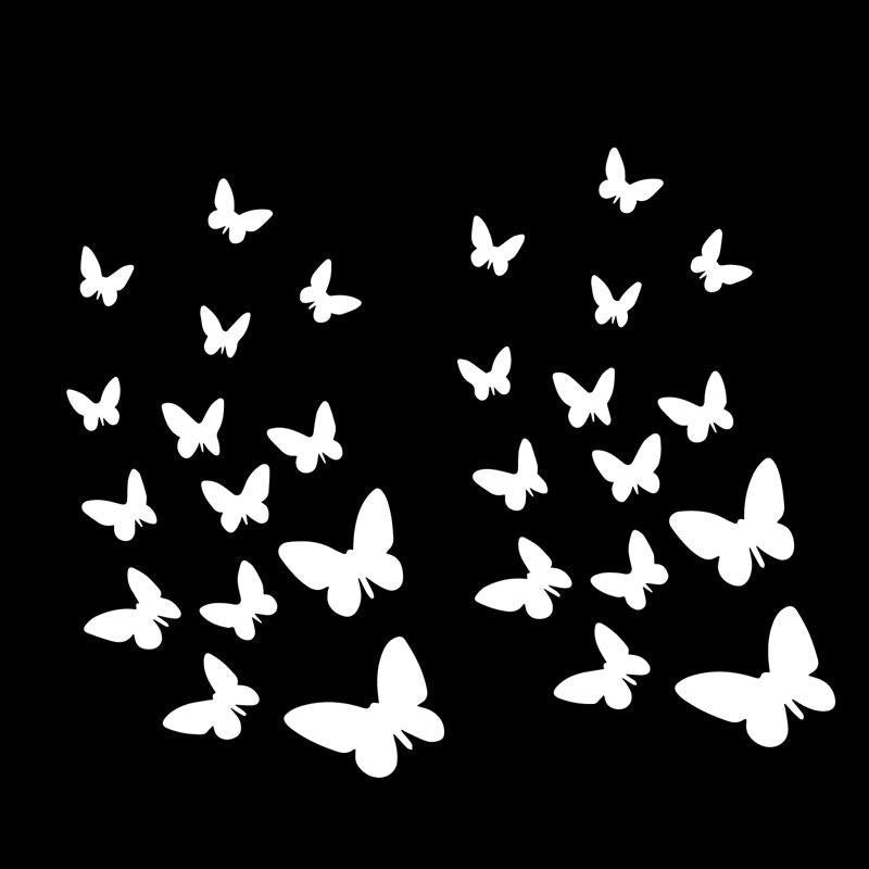NEW 16CM*13CM Butterflies Decal Vinyl Art Decoration Small Butterfly Car Stickers Black/Silver