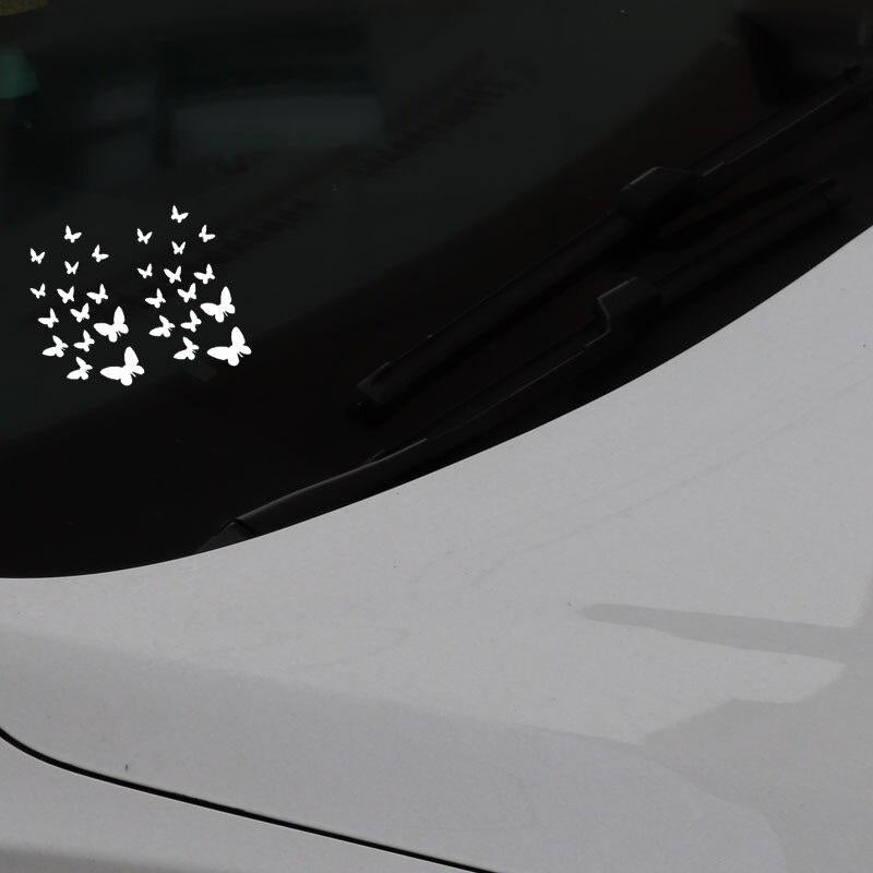 NEW 16CM*13CM Butterflies Decal Vinyl Art Decoration Small Butterfly Car Stickers Black/Silver