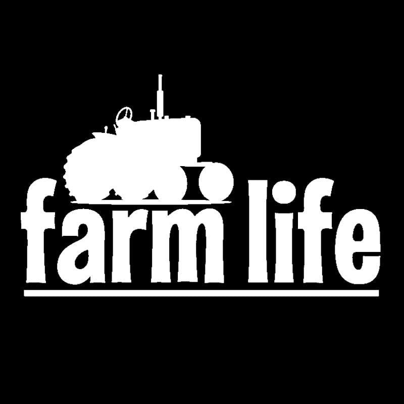 New Brand 15CM*9.2CM  Graphical Farm Life Vinyl Car Sticker Decal Black Silver C11-2096