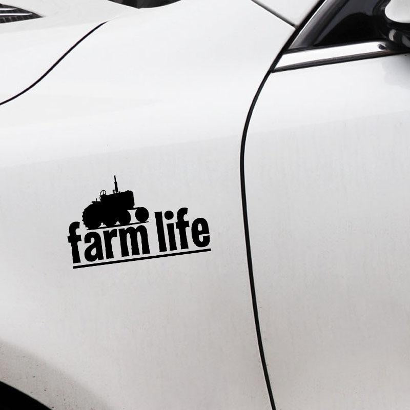 New Brand 15CM*9.2CM  Graphical Farm Life Vinyl Car Sticker Decal Black Silver C11-2096