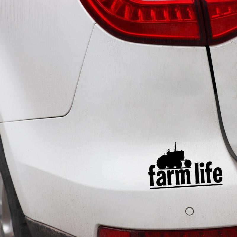 New Brand 15CM*9.2CM  Graphical Farm Life Vinyl Car Sticker Decal Black Silver C11-2096