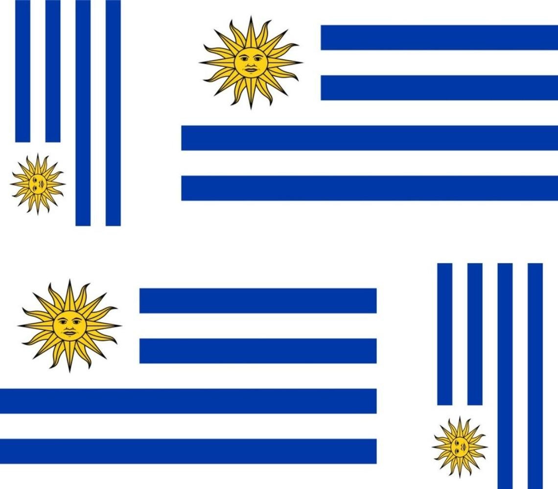 Set of 4x Sticker Vinyl Car Bumper Decal Outdoor Car Moto World Flag Uruguay
