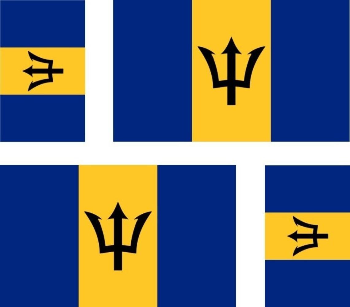 Set of 4x Sticker Vinyl Car Bumper Decal Outdoor Car Moto World Flag Barbados