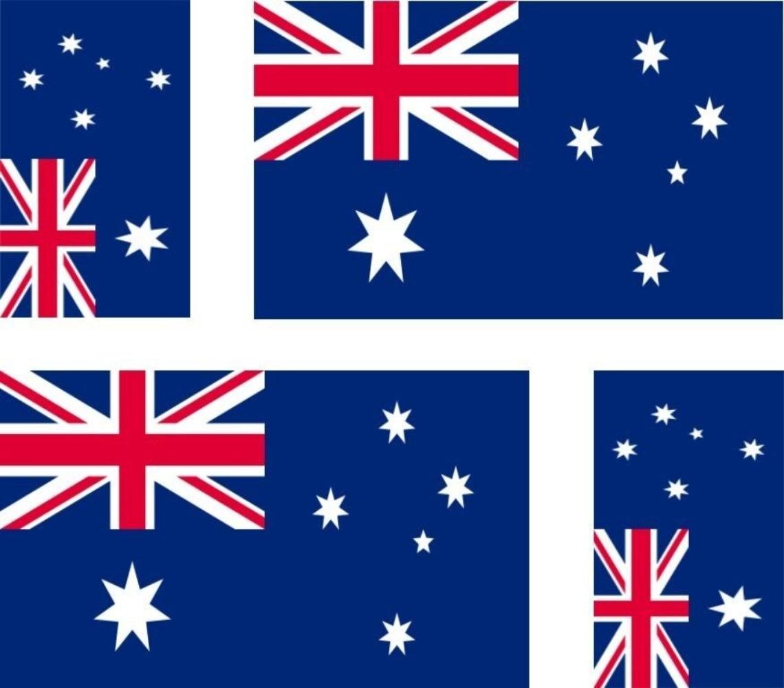 Set of 4x Sticker Vinyl Car Bumper Decal Outdoor Car Moto World Flag Australia