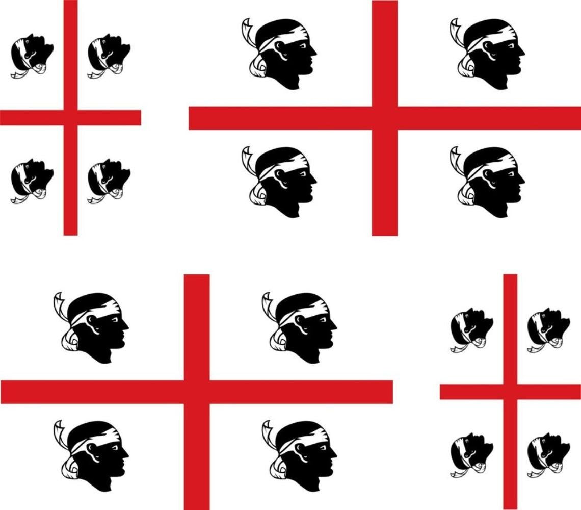 Set of 4x Sticker Vinyl Car Bumper Decal Outdoor Flag Sardegna Sardinia Italy