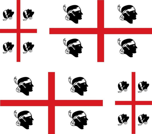 Set of 4x Sticker Vinyl Car Bumper Decal Outdoor Flag Sardegna Sardinia Italy