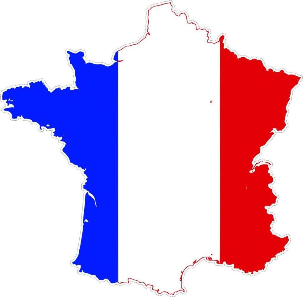4X Sticker Car Moto Map Flag Vinyl Outside Wall Decal France French