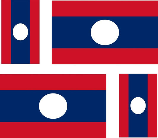 Set of 4x Sticker Vinyl Car Bumper Decal Outdoor Car Moto World Flag Laos