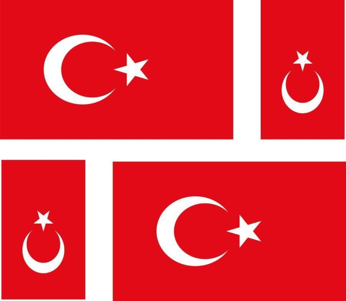 Set of 4x Sticker Vinyl Car Bumper Decal Outdoor Car Moto World Flag Turkey
