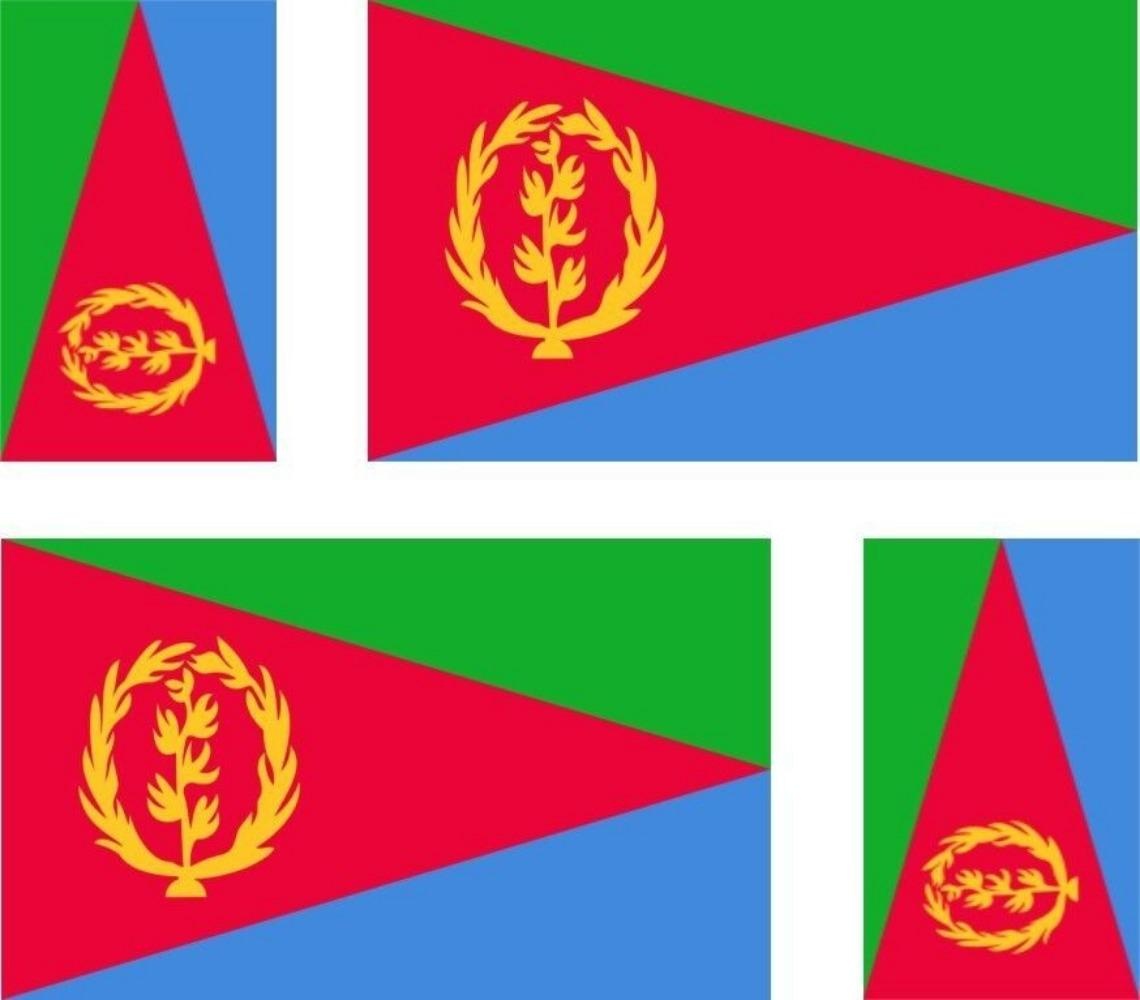 Set of 4x Sticker Vinyl Car Bumper Decal Outdoor Car Moto World Flag Eritrea