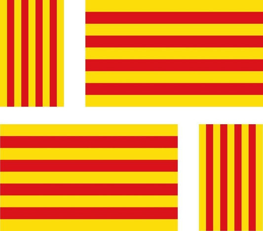 Set of 4x Sticker Vinyl Car Bumper Decal Outdoor Flag Cataluna Catalonia Catalan