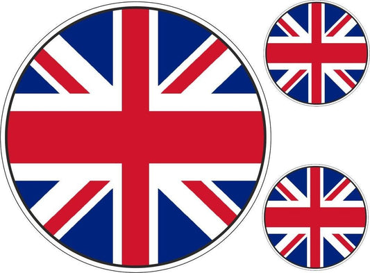Set 3x Sticker Decal Car Bike Bumper Uk United Kingdom Flag Map