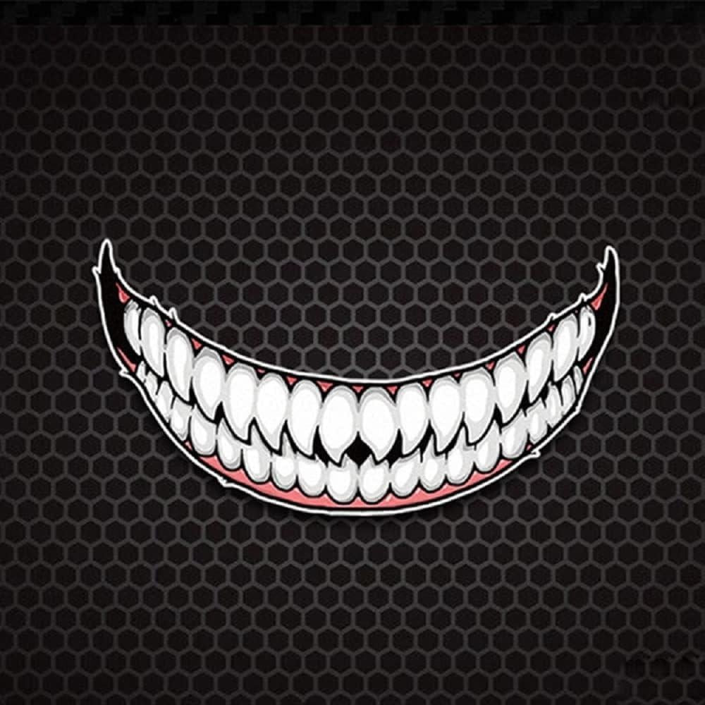 Decorative Stickers, Evil Teeth Tongue Decals for Motorcycle Helmets, Cars