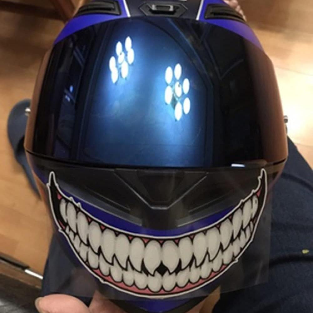 Decorative Stickers, Evil Teeth Tongue Decals for Motorcycle Helmets, Cars