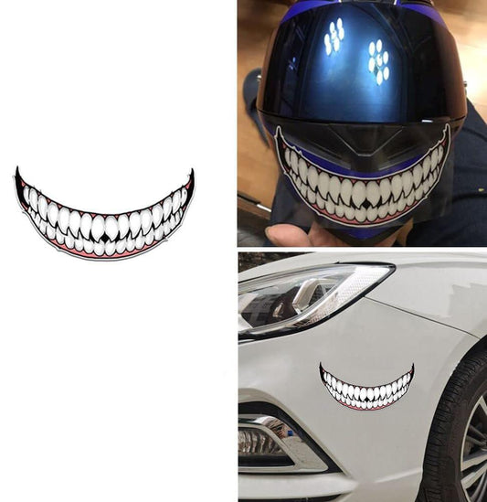 Decorative Stickers, Evil Teeth Tongue Decals for Motorcycle Helmets, Cars
