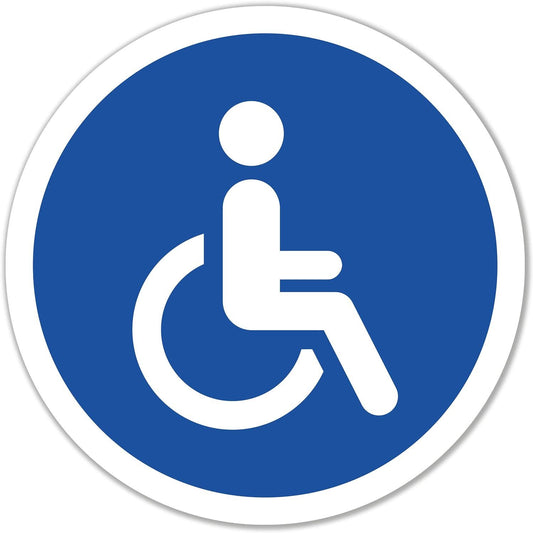 6X Autocollant handicapé de Voiture Fauteuil Roulant 9,5 x 9,5 cm