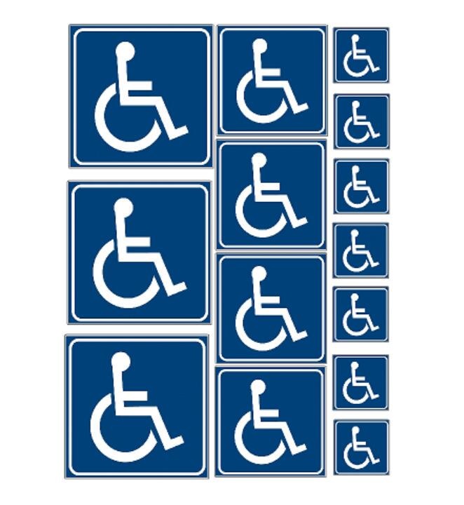 Set 14X Autocollant Sticker Voiture Porte Handicap Parking