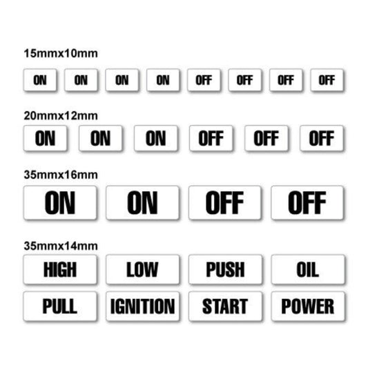 1 Set On Off Switch Button Kit Sticker Decal Car Automotive Fuel Racing