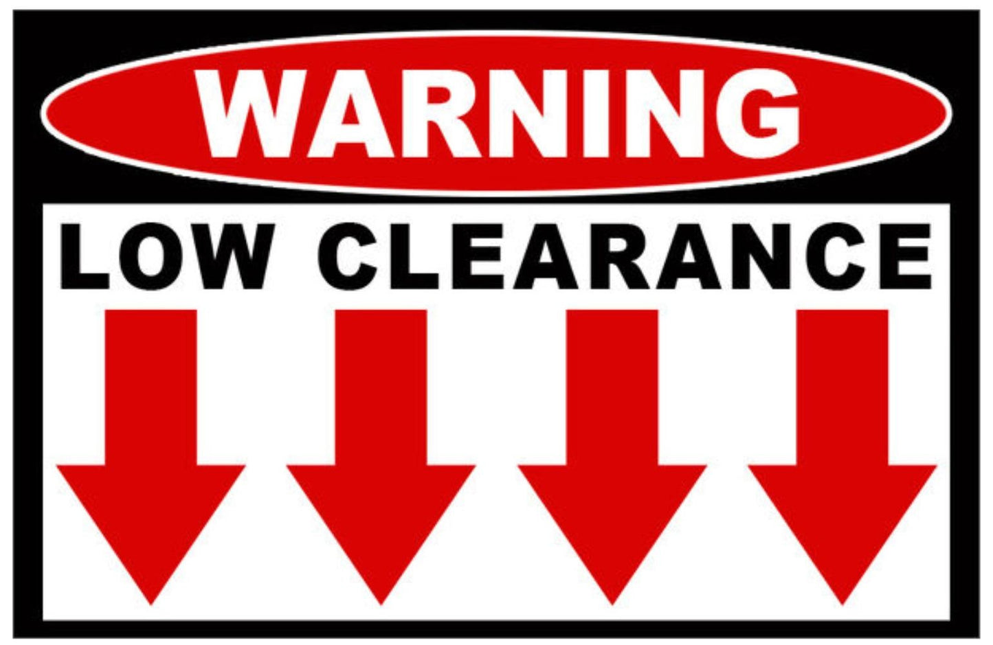 4X Low Clearance Warning Safety Sticker Rider Mini Truck JDM 4x4 Rack Safe Decal HD