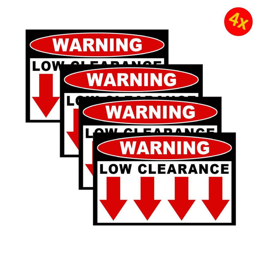 4X Low Clearance Warning Safety Sticker Rider Mini Truck JDM 4x4 Rack Safe Decal HD