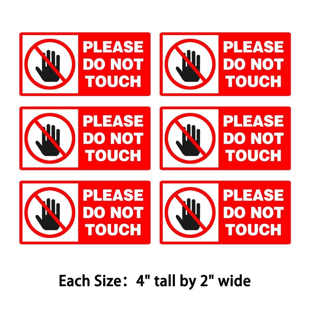 TOPLABEL Do Not Touch Warning Sign Label Stickers Decals,2x4 Inch,6 Pcs Per Pack