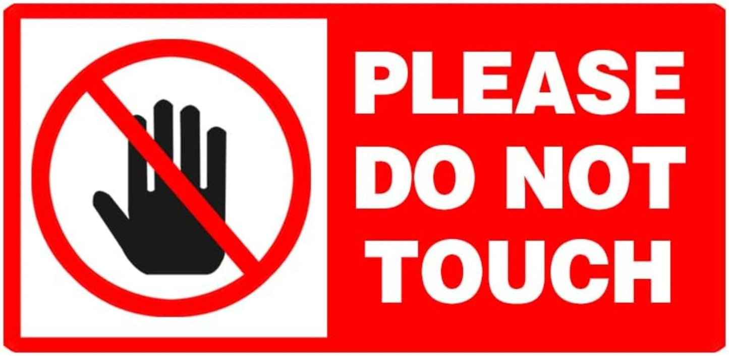 TOPLABEL Do Not Touch Warning Sign Label Stickers Decals,2x4 Inch,6 Pcs Per Pack