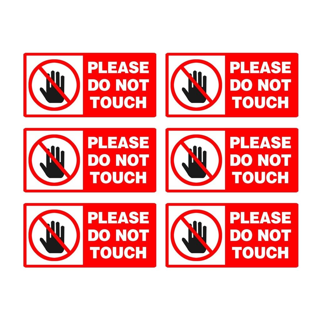 TOPLABEL Do Not Touch Warning Sign Label Stickers Decals,2x4 Inch,6 Pcs Per Pack