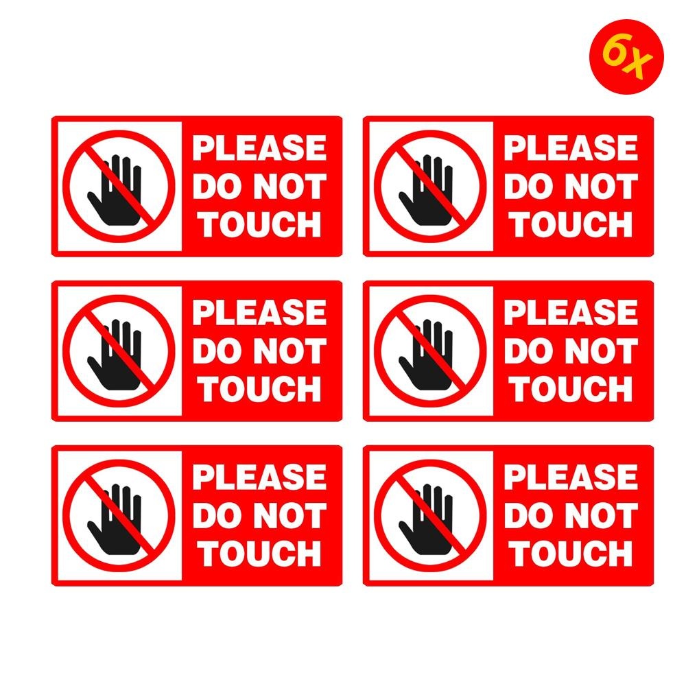 TOPLABEL Do Not Touch Warning Sign Label Stickers Decals,2x4 Inch,6 Pcs Per Pack