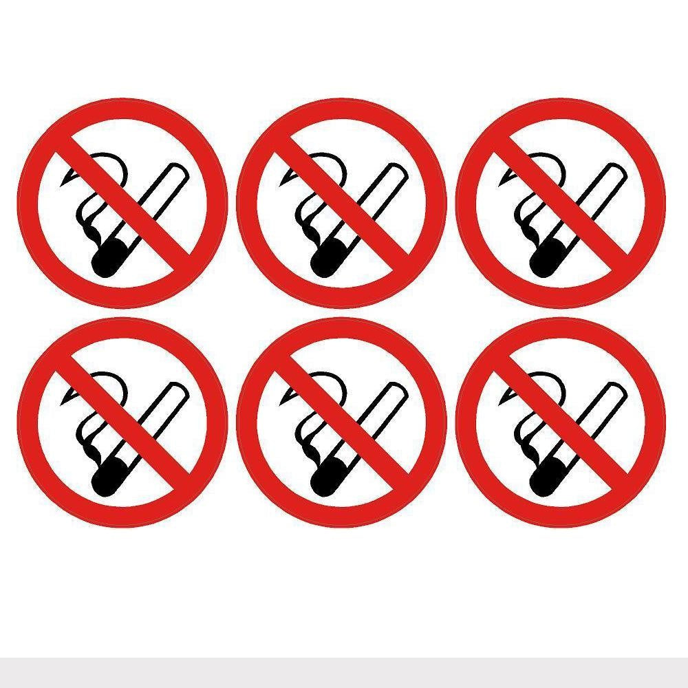 NO SMOKING sticker decal warning sign round self adhesive vinyl