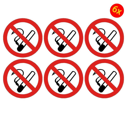 NO SMOKING sticker decal warning sign round self adhesive vinyl