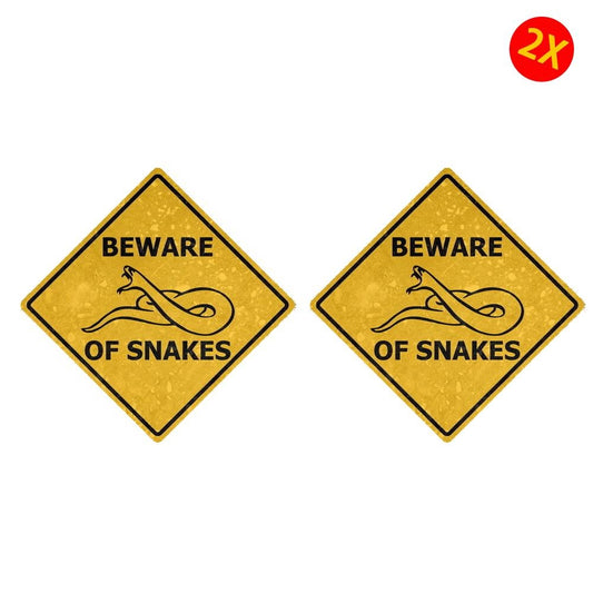 Pack of 2 150mm x 150mm Sticker decal warning car beware road sign warning snakes