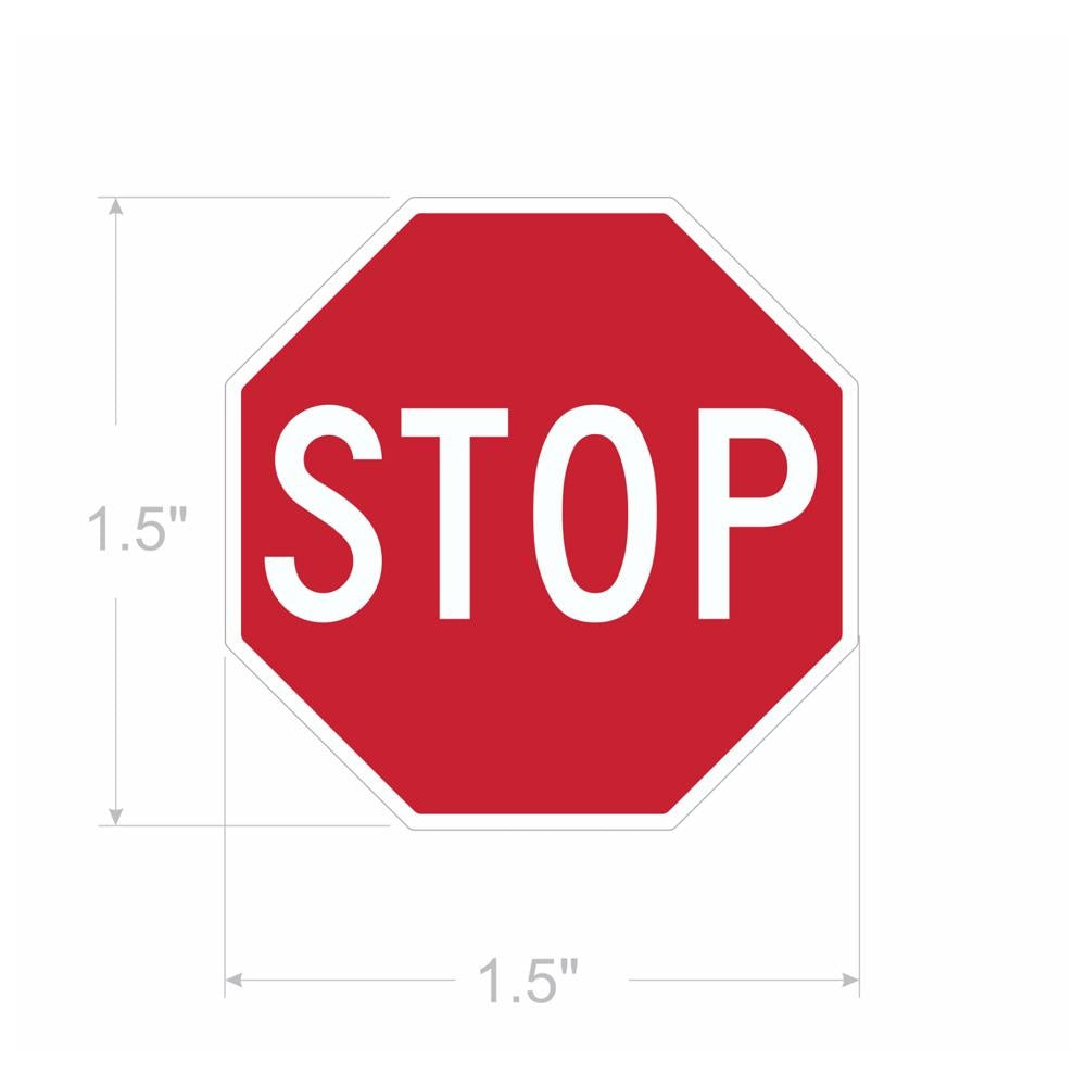Pack of 15 1.5" Stop Sign Stickers octagon shape outdoor durable