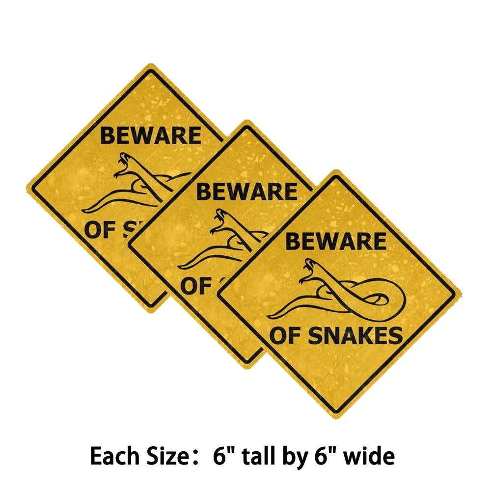 3X Sticker Decal Warning Car Beware Road Sign Warning Snakes Decal Sticker