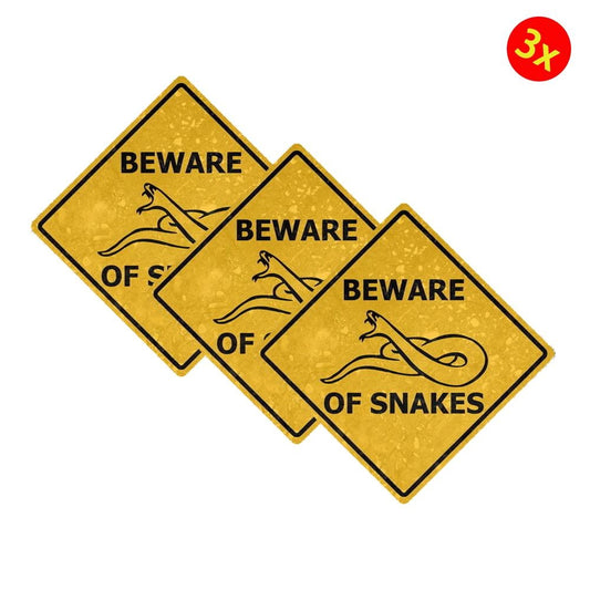 3X Sticker Decal Warning Car Beware Road Sign Warning Snakes Decal Sticker
