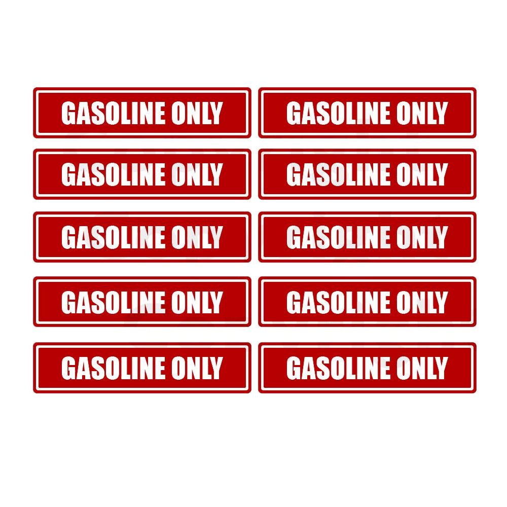 10X GASOLINE ONLY Warning Sticker Decal Labels- Gas Powered Items Warning Sticker Decal