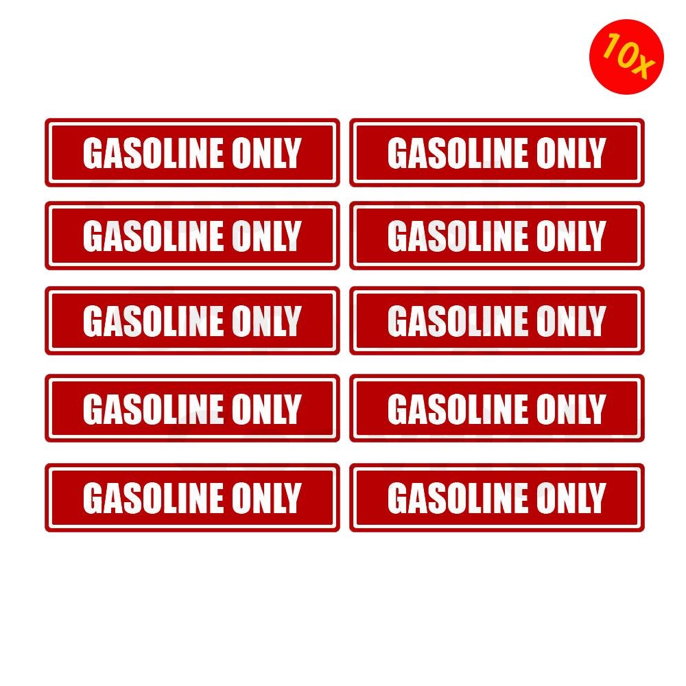 10X GASOLINE ONLY Warning Sticker Decal Labels- Gas Powered Items Warning Sticker Decal