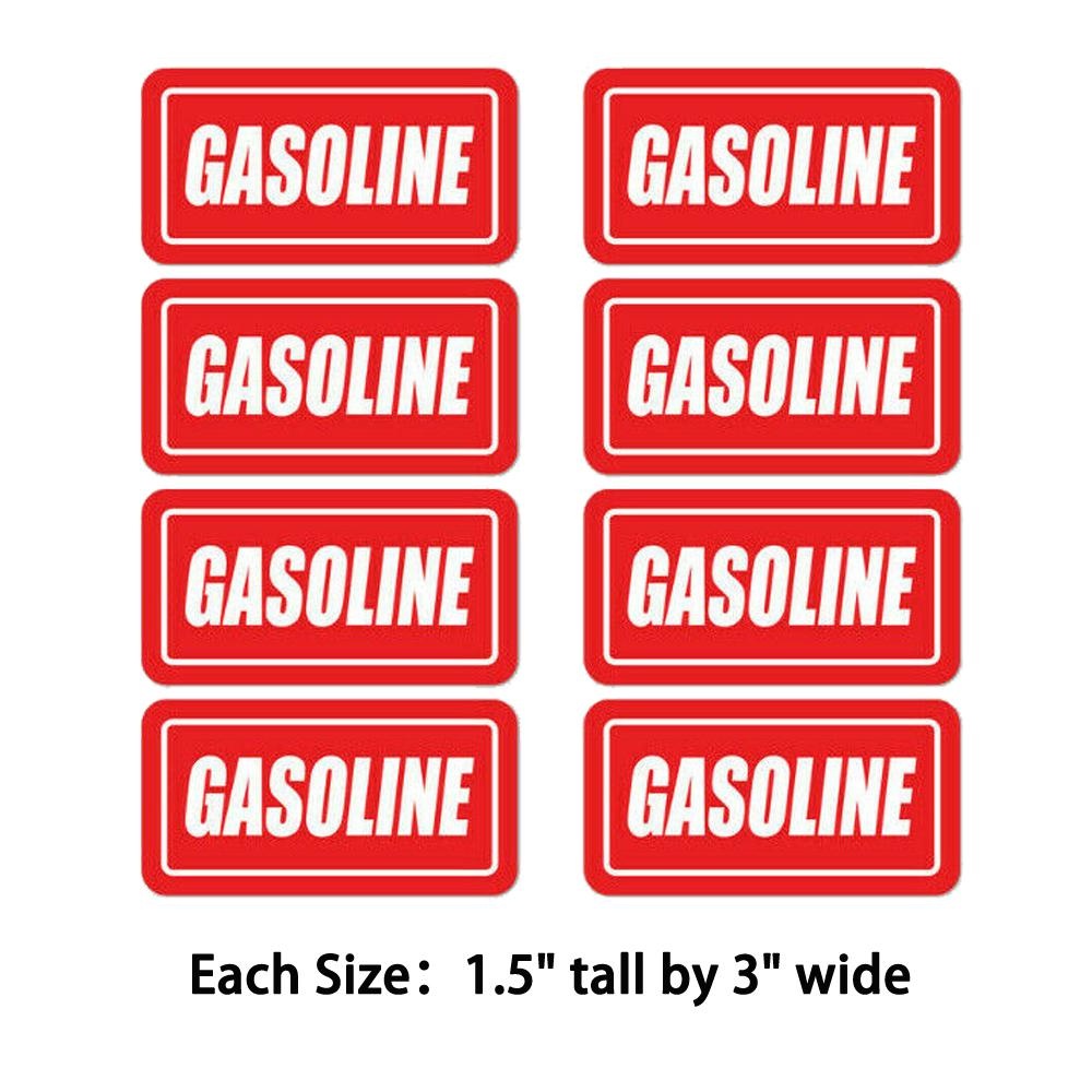 8X Gasoline Sticker Fuel Decal Tank Fuel Door Vinyl Car Gas Label Oil Gas Vehicle Warning Sign Sticker Decal