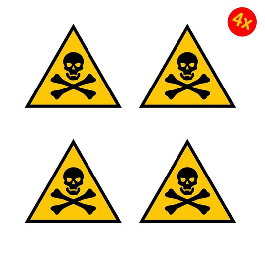 4X Sticker Decal Car Vinyl Jdm Bomb Tuning Poison Skull Warning Danger Bumper Warning Sticker Decal