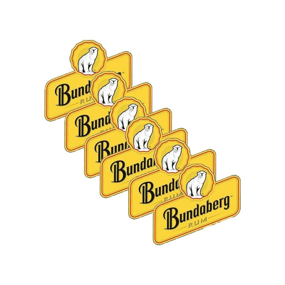 Pack of 6 120mmx100mm 120mmx100mm Bundaberg Rum Bundy Bear Stickers Camping Trailer Bar Fridge