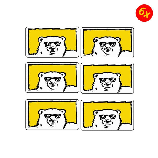 Pack of 6 150mmx85mm  Bundaberg Rum Bundy Bear Stickers Camping Trailer Bar Fridge Mancave