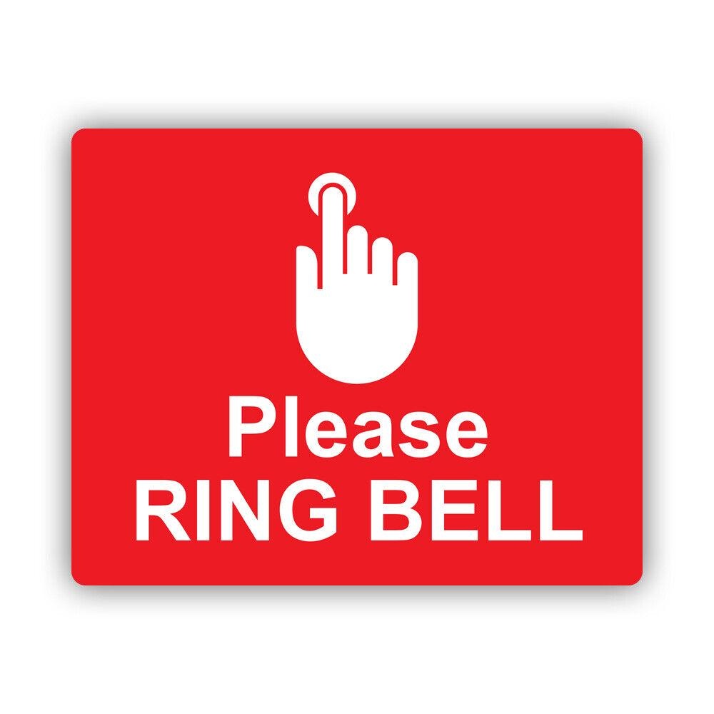 Pack of 6 150mmx100mm Please Ring Bell Sticker Decal Weatherproof courtesy for service warning