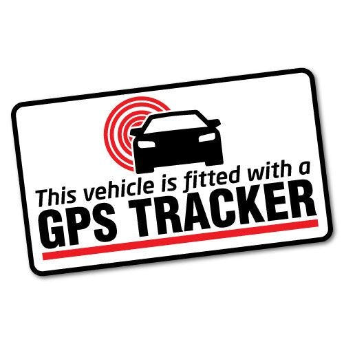 Pack of 5 80mmx50mm GPS Tracker Fitted Warning Sticker Decal Safety Sign Car Vinyl