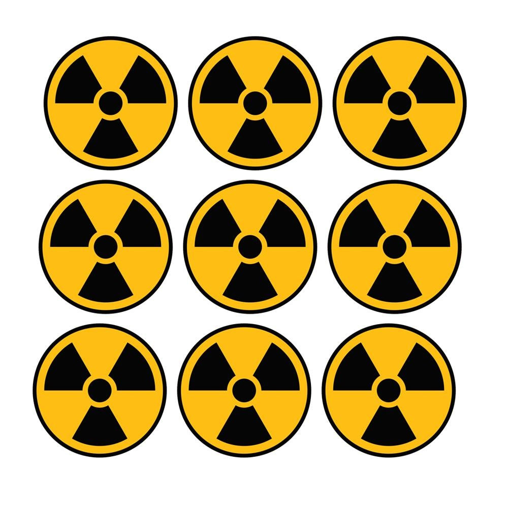 9X Nuke Radioactive Nuclear Radiation Warning Symbol Vinyl Sticker Car Truck Decal Warning Sign Sticker Decal