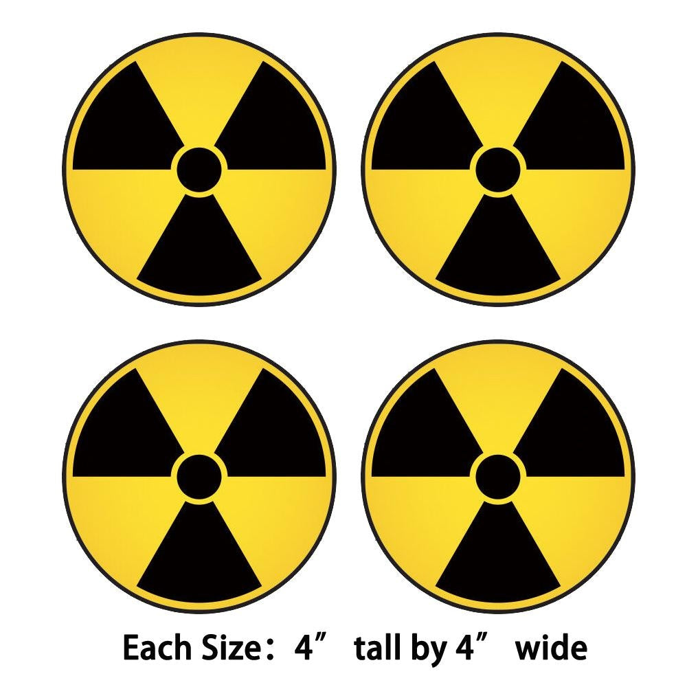 4X Nuke Radioactive Sticker Decal Vinyl Nuclear Radiation Warning