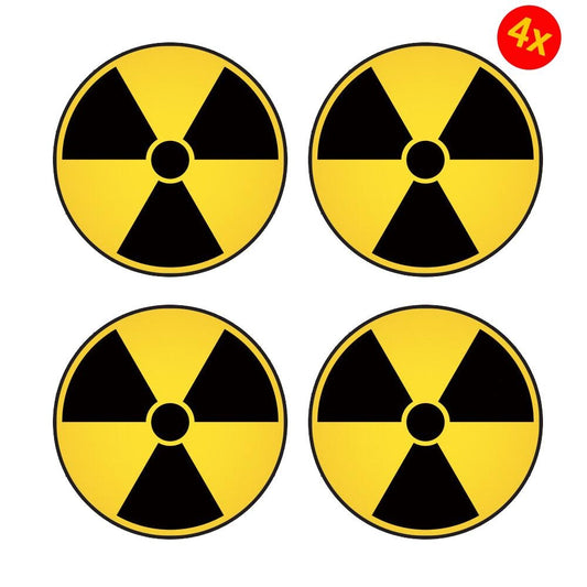 4X Nuke Radioactive Sticker Decal Vinyl Nuclear Radiation Warning