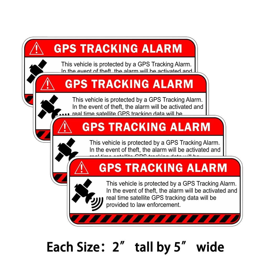 4X GPS Alarm System Tracker Warning Sticker Decal Safety Car Vinyl