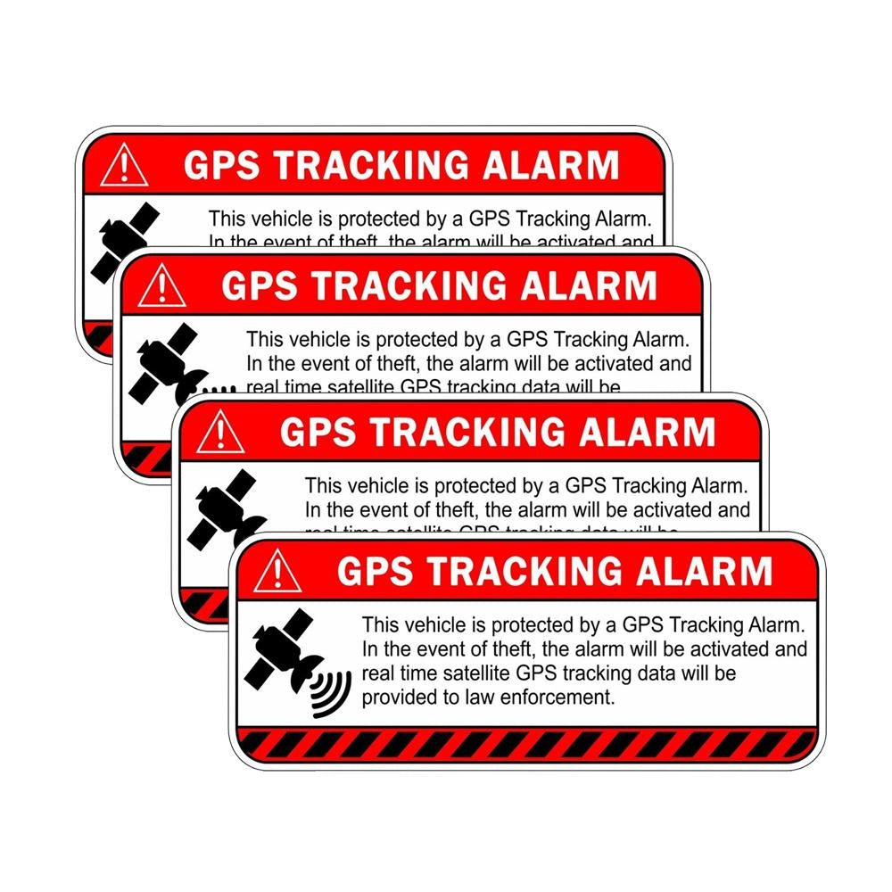 4X GPS Alarm System Tracker Warning Sticker Decal Safety Car Vinyl